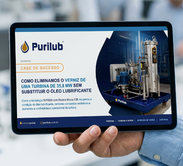 Saiba como eliminamos o verniz de uma turbina de 35,8 MW sem substituir o óleo lubrificante, garantindo eficiência e confiabilidade operacional.